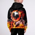 thumbnail image 3 of Kiijoy Boys Casual Hoodie Soccer Graphic Pullover Sweatshirt, Black, Sizes 4-5T, 3 of 5