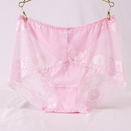 

UDAXB Lingerie Sexy Ladies Transparent Lace Panties Big Size Cotton Hollow Breathable Quality