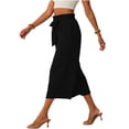 thumbnail image 4 of Summer Pants for Women High Waist Straight Wide Leg Capri with Pockets Solid Color Loose Cropped Casual Pants for Daliy Wear, 4 of 6