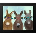 thumbnail image 2 of Fab Funky 14x12 Black Modern Framed Museum Art Print Titled - Donkey Trio Flower Glasses, 2 of 5