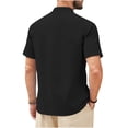 thumbnail image 4 of Axiiglly Mens Shirts Casual Dressy Lapel Short Sleeve Button Up Shirts, Solid Color Lightweight Holiday Tops, S-2XL, 4 of 5