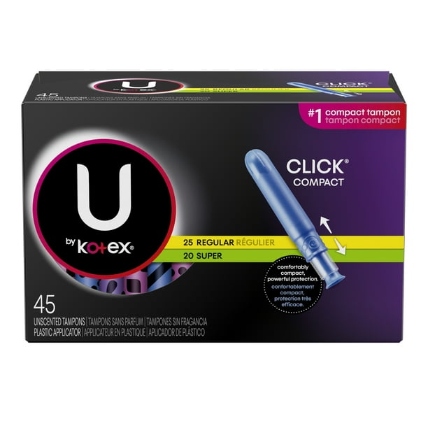 U by Kotex Click Compact Tampons, Multipack, Regular/Super Absorbency