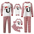 thumbnail image 2 of CAICJ98 Family Matching Christmas Pajamas Set, Parent-Child Letters Print with Stripe Pants Sleepwear Loungewear for Dad/Mom/Kid/Baby Holiday Outfits,L-2XL, 2 of 5