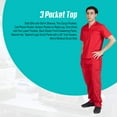 thumbnail image 3 of ACTIVE UNIFORMS Men Scrub Set Medical Scrub Top and Pants (Red, 4X-Large), 3 of 7
