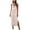 Khaki, variant on IROINNID Sundress For Women Fashion Casual V-Neck Sleeveless Mid-Length Size Dress Below The Knee Solid Color Dress