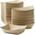 Kraft Paper Food Trays, HeavyDuty Paper Food Boat Disposable Serving