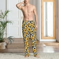 thumbnail image 5 of Uemuo Cow Print Sunflower Pattern Men's Wide Leg Palazzo Lounge Pants with Pockets Light Weight Loose Comfy Casual Pajama Pants-Small, 5 of 9