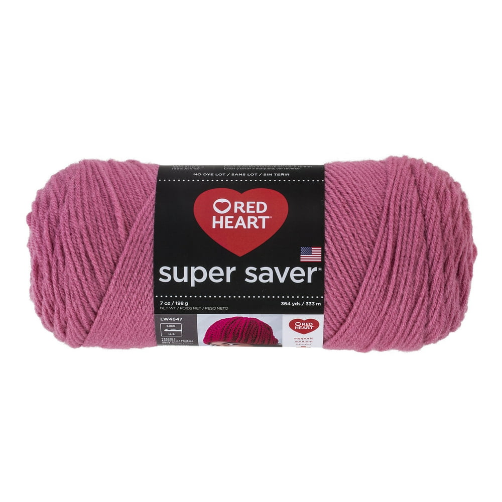 Red Heart Super Saver Economy Light Raspberry Yarn, 1 Each Walmart