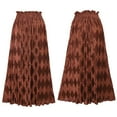 thumbnail image 6 of Xmarks Womens High Waist Pleated Long Skirt Diamond-Printed Elastic Waisted Maxi Skirt Boho A-Line Flowy Skirt Casual Beach Skirt, S-2XL, 6 of 7