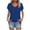 Blue, variant on Vivianyo HD Women's V Neck Short Sleeve T-Shirt, Relaxed Fit Casual Womens Tops with Side Slits, Women's Yellow, Sizes S-2XL
