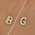 thumbnail image 5 of Z ZACHÉ Gold A-Z Bubble Letter Necklace 18K Gold Plated -- Dainty Cubic Zirconia Pendant, Balloon Initial Necklace for Women - Letter E, 5 of 6