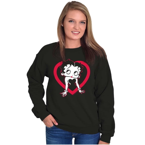 Vintage Retro Betty Boop Cartoon Women Crewneck Sweatshirt Brisco Brands S