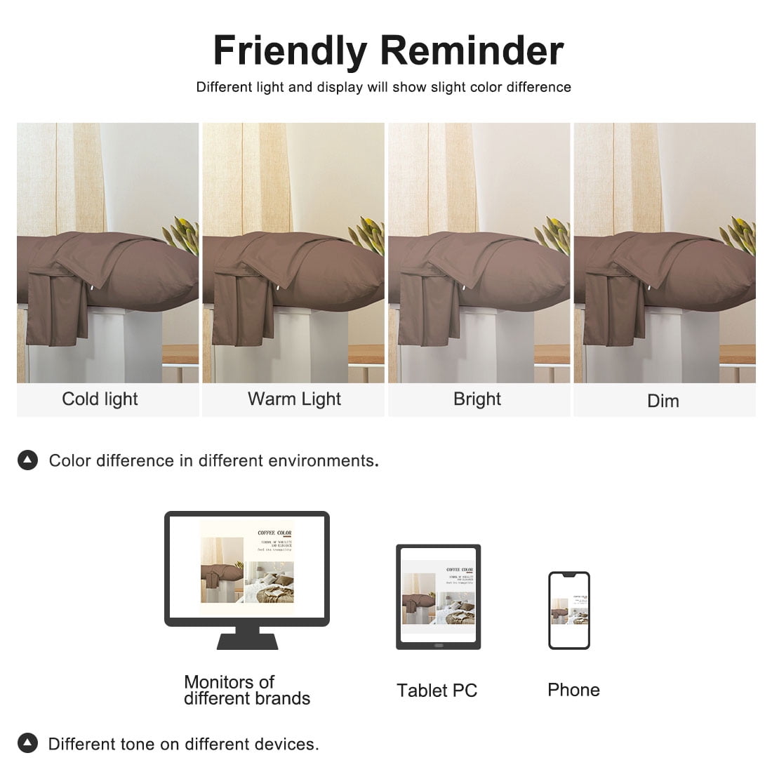 3 Pack 100% Cotton Body Pillow Cases Covers With Zipper, 20" X 48", Brown