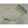 thumbnail image 3 of LBG British Made 14k Yellow Gold Natural Blue Topaz Womens Anniversary Ring - 33 size options - Size 7.75, 3 of 6