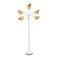 thumbnail image 2 of Simple Designs 5 Light Adjustable Gooseneck White Floor Lamp with Gray Shades, 2 of 7