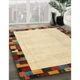 thumbnail image 2 of Ahgly Company Indoor Round Contemporary Sun Yellow Solid Area Rugs, 4' Round, 2 of 6