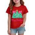 thumbnail image 4 of Ulanda Toddler Boy Girl Christmas Shirt Kid Xmas Tshirt Cotton Short Sleeve Tee Top (Red, 5-6 Years), 4 of 6