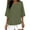 Army Green, variant on Inleife Womens Plus Size Tops Women's Solid Color Crew Neck Shirt 3/4 Sleeve Casual Top