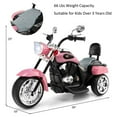 thumbnail image 2 of Gymax 6V Kids Ride On Chopper Motorcycle 3 Wheel Trike with Headlight Pink, 2 of 7