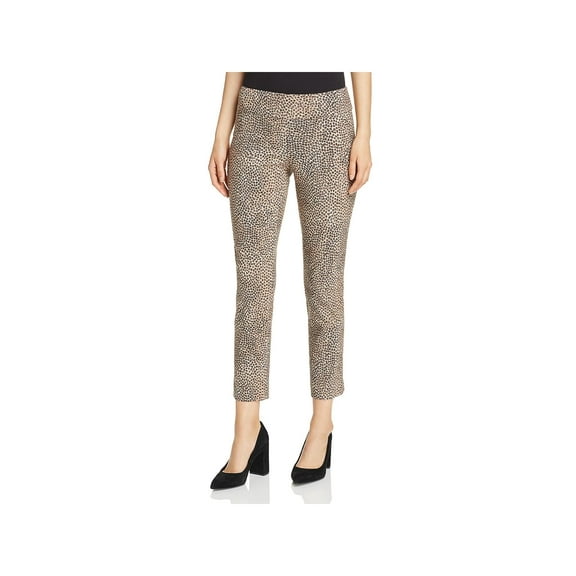 Nic Zoe Womens Savanna Animal Print Pull On Ankle Pants Multi 8
