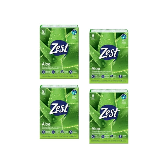 Zest Fresh Hydration Bars, Aloe Water & Pear 4 oz 8 bars (Pack of 4)