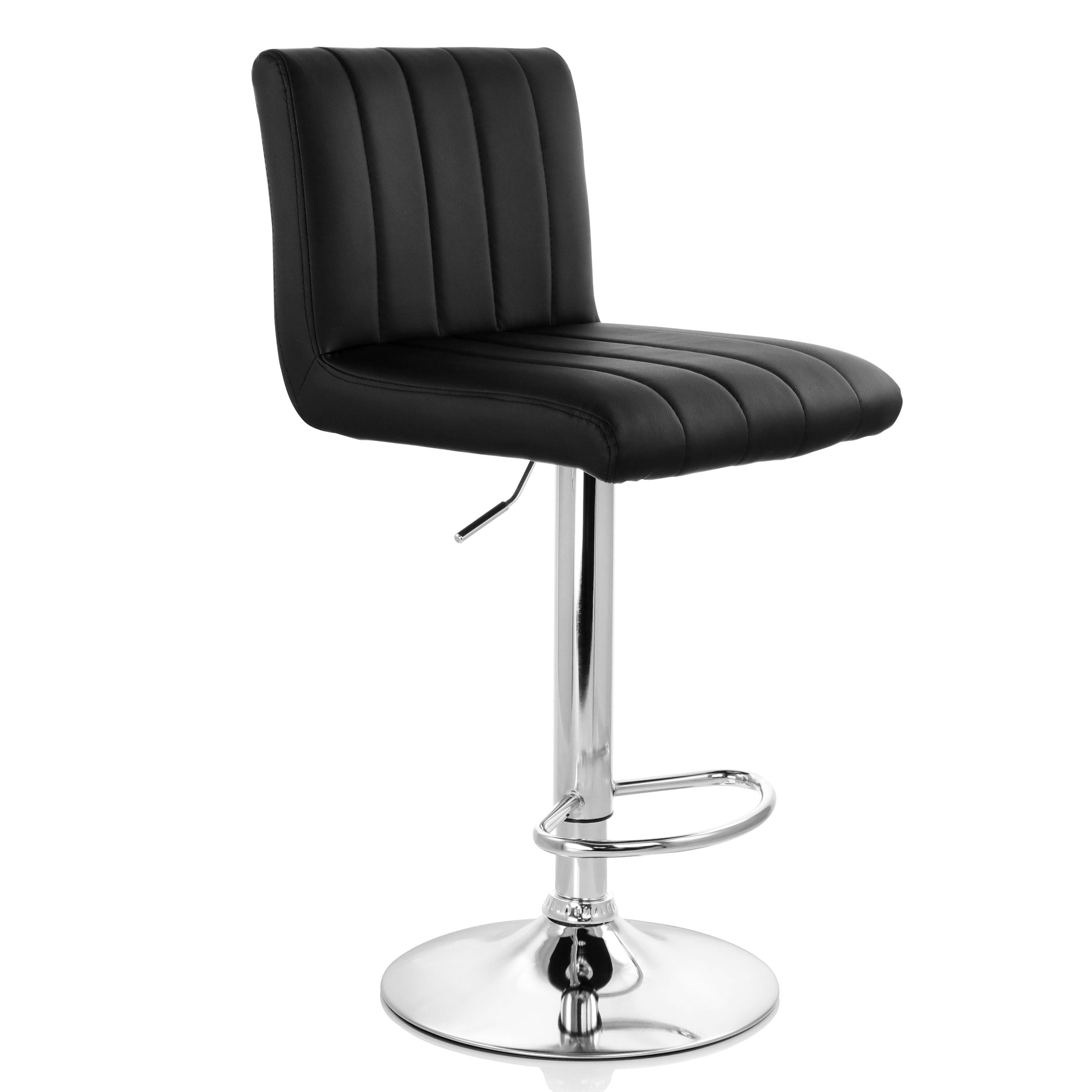 Elama Bar Stool with Adjustable Height & Swivel, Black, Set of 2