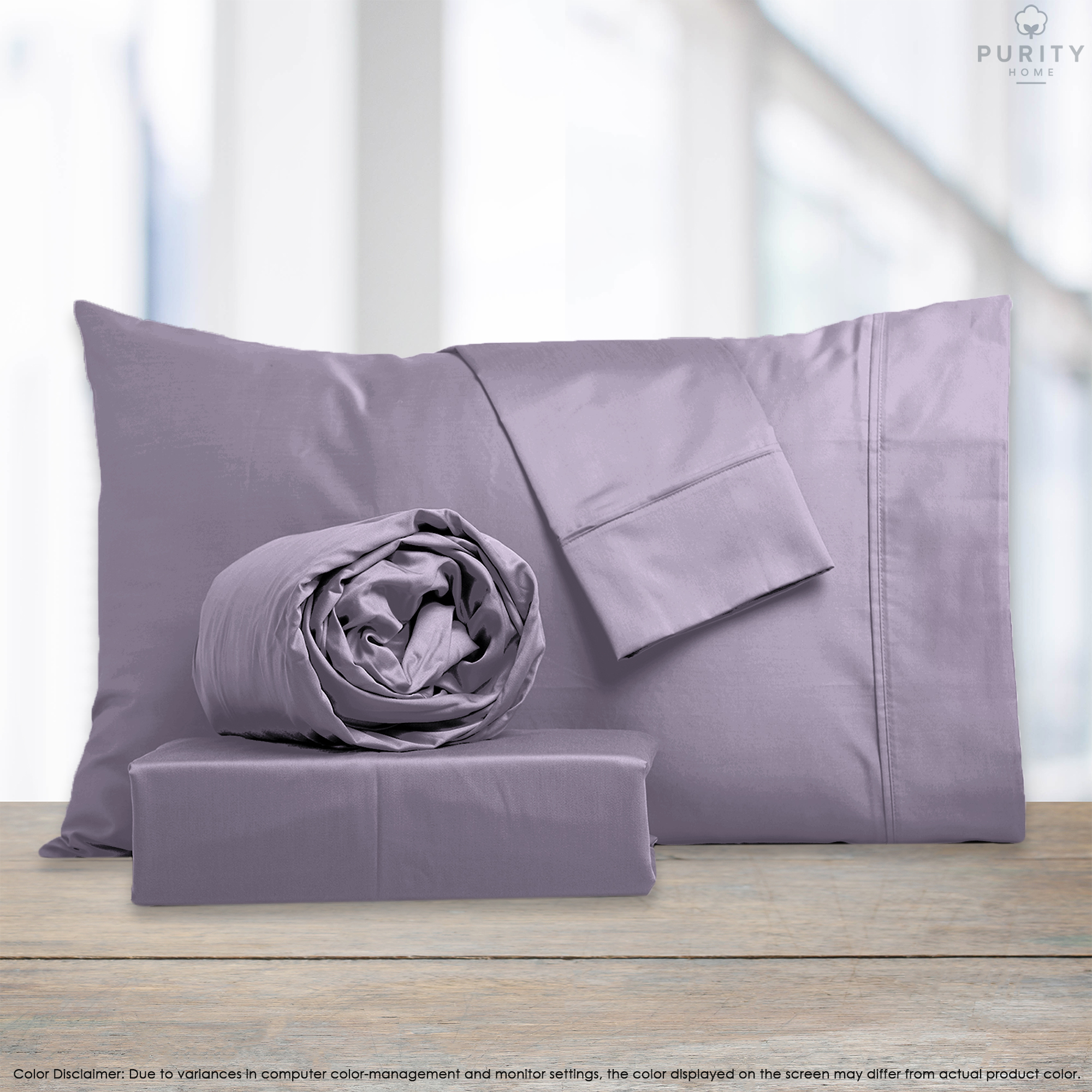 Purity Home 300 Thread Count Cotton Sheet Set Queen Lavender (Purple