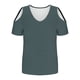 thumbnail image 5 of Tops de trabajo para mujer,Blusa informal con cuello en V para mujer, manga corta estampada, tejido suave de imitación de tela, cómoda para uso diario en casa, sopatenor, 5 of 9