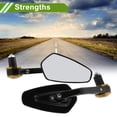 thumbnail image 3 of Unique Bargains Universal Motorcycle Rear View Mirrors Adjustable Handlebar Mirrors Aluminum 1 Set Black Gold Tone M8 Prismatic Shape, 3 of 7