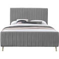 thumbnail image 3 of Meridian Furniture Zara Contemporary Gray Velvet Full Bed, 3 of 6