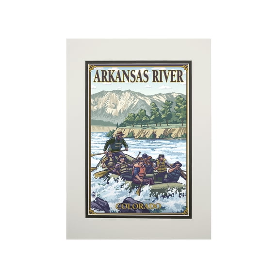 Arkansas River, Colorado, River Rafting, Lantern Press Artwork