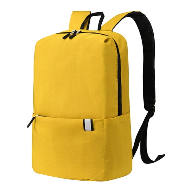 Mochila para mujeres con almacenamiento cosmético para la escuela mochila casual para adolescentes de viaje diario color amarillo