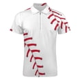 thumbnail image 4 of Baseball Fence Men Zipper T-shirt Summer Casual Short Sleeve T-shirt Top, 4 of 7
