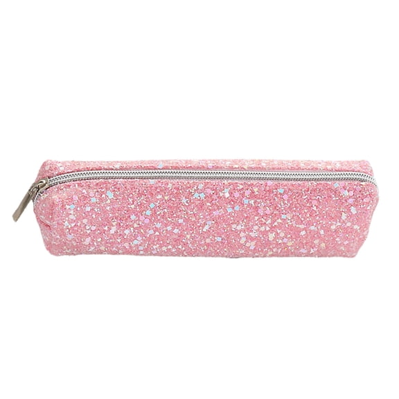 Kyusrd Sparkle Glitter Pencil Case,Portable Zipper Stationery Bag for Everyday Use