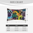 thumbnail image 4 of Gukieu Colorful Pug Print Plush Pillow Cover, Hidden Zipper Pillow Protector without Pillow Core, Suitable for Bedroom, Office, Car Decoration-20"x30", 4 of 6
