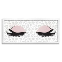 Stupell Glam Makeup Leopard Pattern Beauty & Fashion Painting White Framed Art Print Wall Art