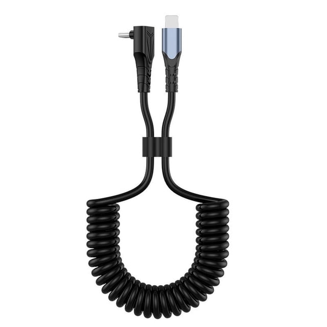 Cable de datos PD con resorte telescópico tipo C, cable de carga para automóvil adecuado para el cable de carga rápida del teléfono móvil Tesla Model3/Y