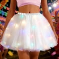 thumbnail image 2 of XIAONU Light-Up Blue Tulle Tutu Skirt For Women Flared Layered Mini Skirt Vibrant Playful Festival Skirts, 2 of 4