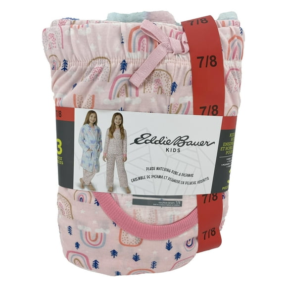 Eddie Bauer Girls Pajama and Robe Set made of 100% Polyester | Size 7/8