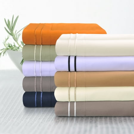 Superior 800 Thread Count Egyptian Cotton Solid Sheet Set With Embroidery