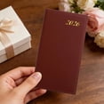 thumbnail image 3 of RUIQPGRT 2026 PU Leather Daily Planner Notebook, Gold Foil Year Mark Pocket Agenda with Ribbon Bookmark, Slim Hardcover Schedule Book for Business Time Planning, 3 of 8