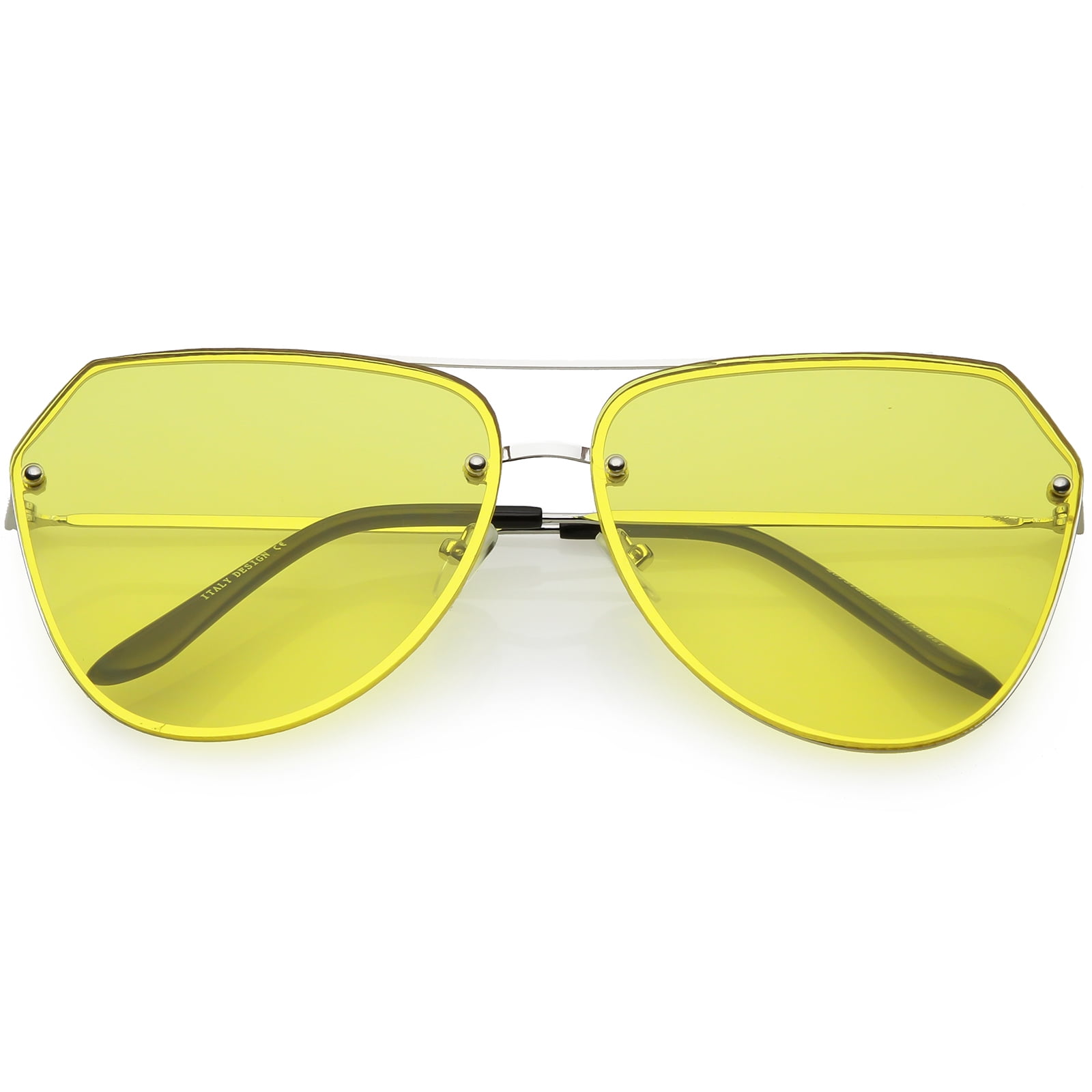 sunglass.la Oversize Rimless Aviator Sunglasses Double Nose Bridge