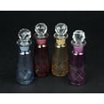 thumbnail image 2 of Things2Die4 Set of 4 Colored Cut Glass Decorative Perfume Bottles With Stoppers, 2 of 3