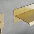 thumbnail image 6 of Widespread Waterfall Single Handle Wall Mounted Bathroom Faucet in Brushed Gold, 6 of 14