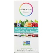 (2 Pack) Rainbow Light Vibrance Young Men's Multivitamin Plus Healthy Skin Support Mini Tabs 180 Tablet