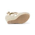 thumbnail image 5 of BLISSFUL STEP Women's Shoes Lace Up Espadrilles Platform Wedge Sandals Beige 7, 5 of 8