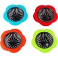 thumbnail image 1 of Silicone Kitchen Sink Filter Strainer Set,4.5'' Universal Bathroom Sink Drain Stopper for Kitchen Waste, Garbage,Vegetable,Fruits,4 Pack, 1 of 5