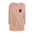 thumbnail image 4 of miqiqism Women's Thermal Pullover Sweater Trendy Solid Crew Neck Blouses Sweatshirts Juniors Comfy Long Sleeves Fuzzy Fleece Loungewear Tops with Pockets,Pink,X-Large, 4 of 4
