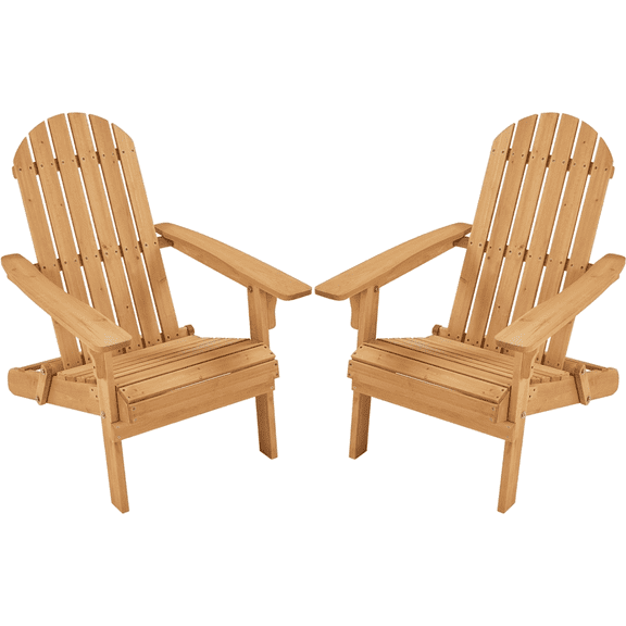 Yaheetech 2-piece Wood Folding Adirondack Chair, Brown