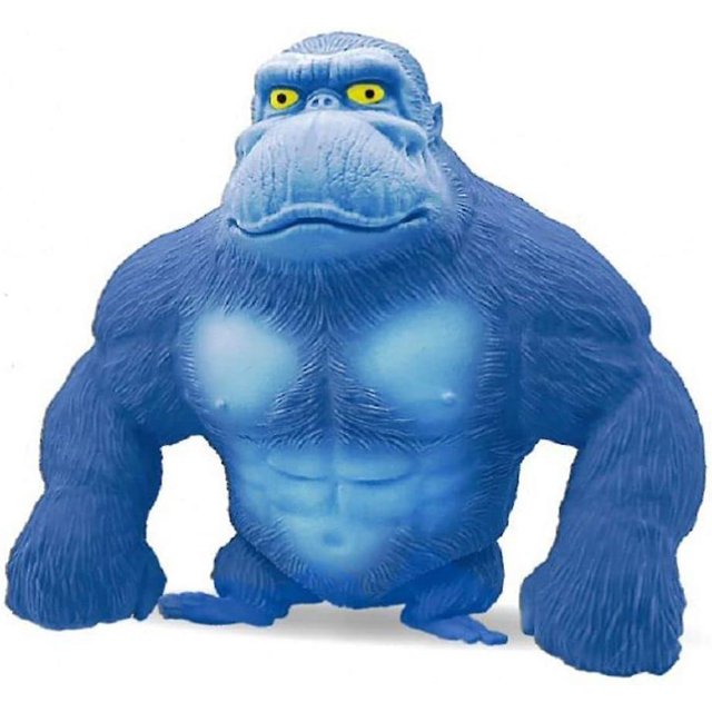 Figura de gorila elástica, juguete antiestrés de mono para torcerse, tirar y doblar, figura de acción de gorila elástica para niños, regalo divertido para niños (azul)